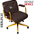 Cadeira Design Office Eames Signature Diretor Dourada com Rodinhas Anti Risco - Capa em Madeira - Vermelho Vinho - Imagem 4