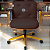 Cadeira Design Office Eames Signature Diretor Dourada com Rodinhas Anti Risco - Capa em Madeira - Vermelho Vinho - Imagem 1