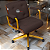 Cadeira Design Office Eames Signature Diretor Dourada com Rodinhas Anti Risco - Capa em Madeira - Vermelho Vinho - Imagem 2