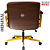 Cadeira Design Office Eames Signature Diretor Dourada com Rodinhas Anti Risco - Capa em Madeira - Vermelho Vinho - Imagem 5