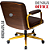 Cadeira Design Office Eames Signature Diretor Dourada com Rodinhas Anti Risco - Capa em Madeira - Vermelho Vinho - Imagem 6