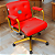 Cadeira Design Office Eames Signature Diretor Dourada com Rodinhas Anti Risco - Capa em Madeira - Vermelho - Imagem 2