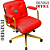Cadeira Design Office Eames Signature Diretor Dourada com Rodinhas Anti Risco - Capa em Madeira - Vermelho - Imagem 4