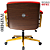 Cadeira Design Office Eames Signature Diretor Dourada com Rodinhas Anti Risco - Capa em Madeira - Vermelho - Imagem 6