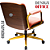 Cadeira Design Office Eames Signature Diretor Dourada com Rodinhas Anti Risco - Capa em Madeira - Vermelho Telha - Imagem 6