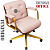 Cadeira Design Office Eames Signature Diretor Dourada com Rodinhas Anti Risco - Capa em Madeira - Vermelho Telha - Imagem 4