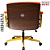Cadeira Design Office Eames Signature Diretor Dourada com Rodinhas Anti Risco - Capa em Madeira - Vermelho Telha - Imagem 5