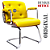 Cadeira Design Office Eames Signature Interlocutor Cromada- Capa em Madeira - Amarelo - Imagem 3