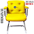 Cadeira Design Office Eames Signature Interlocutor Cromada- Capa em Madeira - Amarelo - Imagem 6