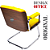 Cadeira Design Office Eames Signature Interlocutor Cromada- Capa em Madeira - Amarelo - Imagem 5