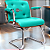 Cadeira Design Office Eames Signature Interlocutor Cromada- Capa em Madeira - Verde Água - Imagem 1