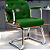 Cadeira Design Office Eames Signature Interlocutor Cromada- Capa em Madeira - Verde Escuro - Imagem 1