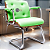 Cadeira Design Office Eames Signature Interlocutor Cromada- Capa em Madeira - Verde Limão - Imagem 1