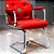 Cadeira Design Office Eames Signature Interlocutor Cromada- Capa em Madeira - Vermelho - Imagem 1