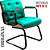 Cadeira Design Office Eames Signature Interlocutor Black - Capa em Madeira -Verde Água - Imagem 6