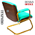 Cadeira Design Office Eames Signature Interlocutor Dourada - Capa em Madeira - Verde Água - Imagem 4