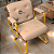 Cadeira Design Office Eames Signature Interlocutor Dourada - Capa em Madeira - Bege - Imagem 2