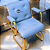 Cadeira Design Office Eames Signature Interlocutor Dourada - Capa em Madeira - Azul Bebê - Imagem 1