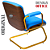 Cadeira Design Office Eames Signature Interlocutor Dourada - Capa em Madeira - Azul Bebê - Imagem 3