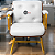 Cadeira Design Office Eames Signature Interlocutor Dourada - Capa em Madeira - Branco - Imagem 1
