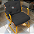 Cadeira Design Office Eames Signature Interlocutor Dourada - Capa em Madeira - Marrom Café - Imagem 2