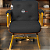 Cadeira Design Office Eames Signature Interlocutor Dourada - Capa em Madeira - Marrom Café - Imagem 1