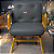 Cadeira Design Office Eames Signature Interlocutor Dourada - Capa em Madeira - Cinza Escuro - Imagem 1