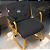Cadeira Design Office Eames Signature Interlocutor Dourada - Capa em Madeira - Cinza Escuro - Imagem 2