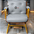 Cadeira Design Office Eames Signature Interlocutor Dourada - Capa em Madeira - Cinza Claro - Imagem 1