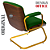 Cadeira Design Office Eames Signature Interlocutor Dourada - Capa em Madeira - Verde Escuro - Imagem 3