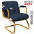 Cadeira Design Office Eames Signature Interlocutor Dourada - Capa em Madeira - Azul Marinho - Imagem 5