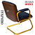 Cadeira Design Office Eames Signature Interlocutor Dourada - Capa em Madeira - Azul Marinho - Imagem 7