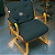 Cadeira Design Office Eames Signature Interlocutor Dourada - Capa em Madeira - Verde - Imagem 2