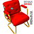 Cadeira Design Office Eames Signature Interlocutor Dourada - Capa em Madeira - Vermelho - Imagem 9