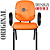 Cadeira Super Reforçada que Suporta até 200kg para Obesos e Porteiros, ideal para Escritório, Escolas e Portaria de Prédios e Condomínios - Laranja - Imagem 4