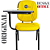 Cadeira Escolar Super Reforçada que Suporta até 200kg para Obesos, ideal para Escolas e Faculdades - Amarelo - Imagem 4
