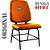Cadeira que Suporta até 200kg para Obesos Super Reforçada, ideal para Porteiros, Portaria de Condomínios, Escolas, Faculdades e Escritórios - Laranja - Imagem 2