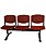 Cadeira em longarina 3 lugares Linha Polipropileno Atenas Vermelho - Imagem 1