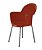 Cadeira com Braço Base Cromada Linha Polipropileno Moon Vermelho - Imagem 1