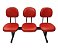 Cadeira Secretária em longarina com 3 lugares Linha Economy Vermelho - Imagem 1