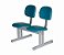 Cadeira Secretária em longarina com 2 lugares Linha Economy Azul - Imagem 1