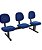Cadeira Executiva em longarina com 3 lugares Linha Robust Azul - Imagem 1