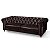 Sofá 2,20m Chesterfield Capitonê Living Corino Viena Marrom - Imagem 1