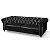 Sofá 2,20m Chesterfield Capitonê Living Corino Viena Preto - Imagem 1