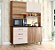 Cozinha Compacta 5 Portas e 3 Gavetas com Balcão Mel Off White Acacia - Imagem 1