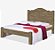 Cama de Casal em MDF Estrado Reforçado Lia  Castanho Wood - Imagem 2