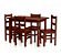 Mesa Com 4 Cadeiras de Madeira Maciça 115x75 Bonacor B Mogno - Imagem 1