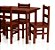 Mesa Com 4 Cadeiras de Madeira Maciça 115x75 Bonacor B Mogno - Imagem 2