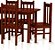 Mesa Com 6 Cadeiras de Madeira Maciça 150x80 Bonacor A Mogno - Imagem 2