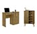 Conjunto Home Office Mesa de Computador + Armario Multiuso Space 100% MDF Nature - Imagem 1